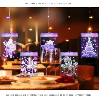

Christmas LED Lights Deer Snowman LED Hanging Light Led hanging Lamp bedroom Xmas Tree Decoration Home Glass Window Party Decor
