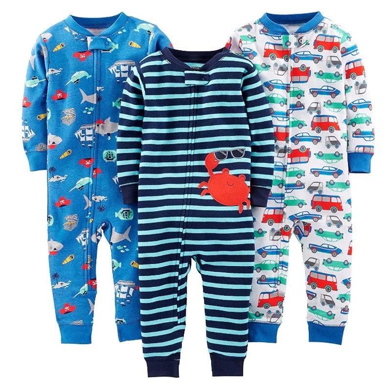 Пижама для мальчиков и девочек на весну лето хлопковый комбинезон детская одежда