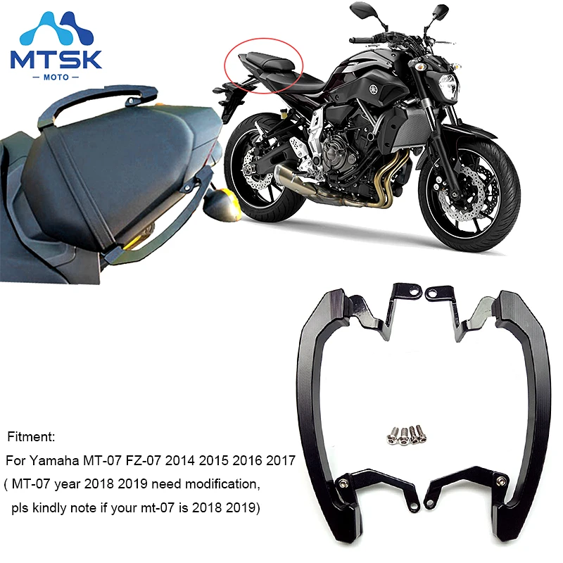 Heinmo CNC Aluminum Rear Grab Bar / Hand Rail For Yamaha MT-07 / FZ-07 (2014-2018)