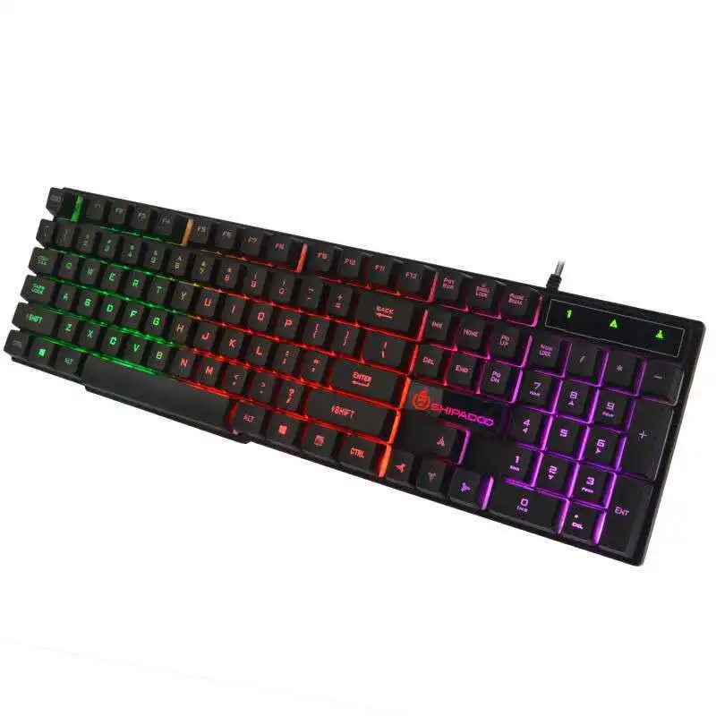 

Eighteen Crossing K600 Backlight Game Computer Desktop Home Shining Machinery Handfeel Laptop USB Wired Keyboard