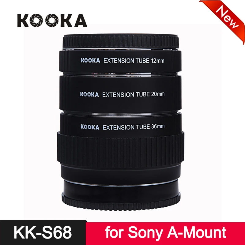 

Kooka KK-S68 Metal TTL Extension Tube Set AF Auto Focus for Sony A-Mount DSLR SLR Camera Lens Close-up Macro Photography Image