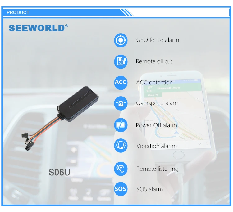 SEEWORLD gps трекер, устройство S06U для отрезания масла sos с gps отслеживающей платформой