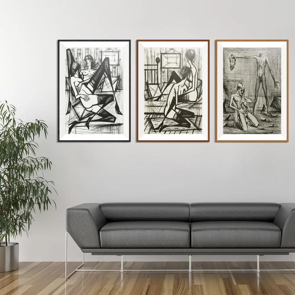 checkers board Figure Painting Impressionist Bernard Buffet Oil Canvas Spray Unframed Frameless Home decor Colorful | Дом и сад