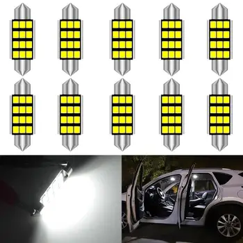 

CANBUS 10 PCS 31mm 36mm 39mm 41mm C5W Automotive Parking Light Interior Lamps 12V DC Dome Light 1210 3528 8 SMD 8 LED