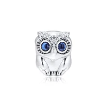 CKK Подходит для Пандора браслет сверкающий Сова Шарм Для Подвески для изготовления украшений Серебро 925 оригинальная бусина