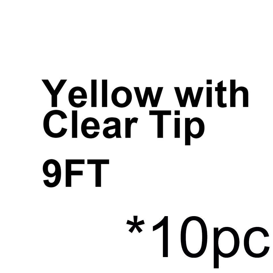 10pc 9ft yellow Maximumcatch плоский прикладом Конический лидер полностью прозрачный/желтый с прозрачный наконечник лидер ловли рыбы нахлыстом линия 9ft/15ft 3X-6X - Цвет: 10pc 9ft yellow