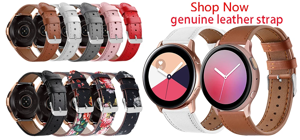 Кожаный ремешок для samsung Active2 44 мм 40 мм SM-R820 R830 R500 R600 R810 Galaxy Watch 42 Active 2 наручный браслет ремешок для часов