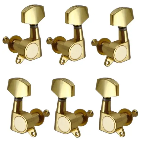 

6Pcs 6R Guitar Parts Tuners Durable Zinc Alloy Acoustic Folk Guitar Machine Heads Sealed Gear Golden String Tuning Pegs