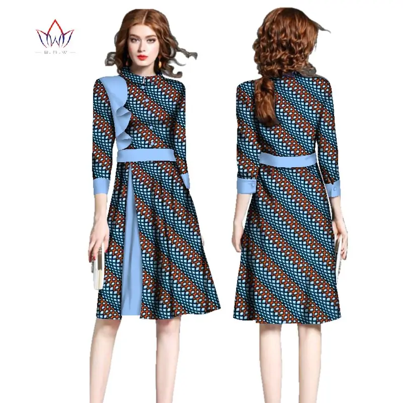 Платья размера плюс модное платье 6XL Vestidos De праздничное Дашики с круглым вырезом Женская традиционная африканская одежда натуральный 5xl WY2479 - Цвет: 4