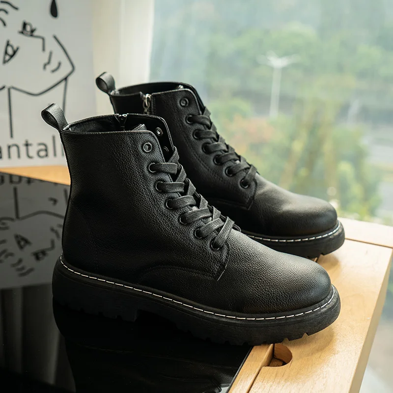 

The new 2020 British versatile high-top Martin men's boots thick sole black workwear short men's boots men boots