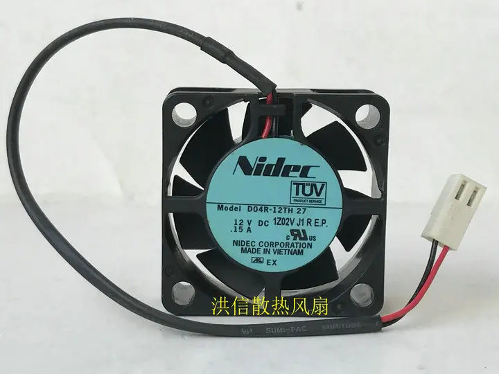 

Nidec D04R-12TH 27 DC 12V 0.15A 40x40x15mm 2-wire Server Cooling Fan