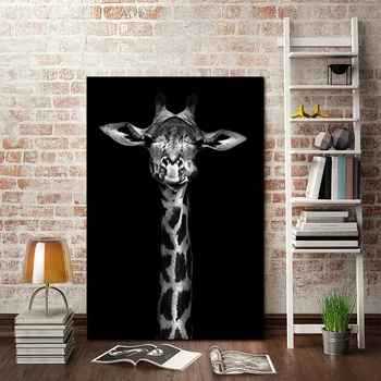 

Canvas Painting Animal Wall Art Lion Elephant Deer Zebra Rhinoceros Posters and Prints Wall Pictures for Living Room Home Decor