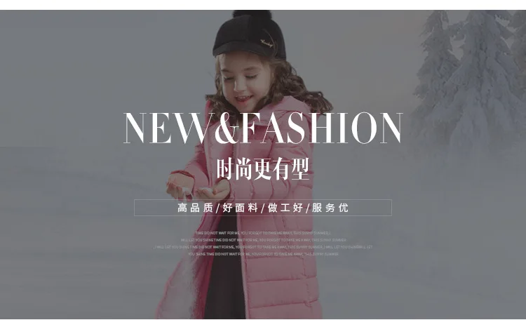 Winter Childrenswear Children down Jacket Cotton-padded Clothes Thin Mid-length Girls Hooded Cotton-padded Clothes Big Boy down