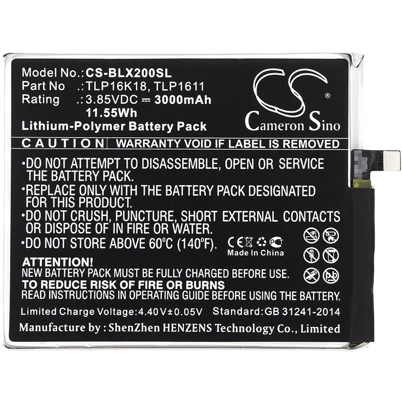 Обновленная батарея Cameron Sino для BLU L0090, L0091UU, Life One X2