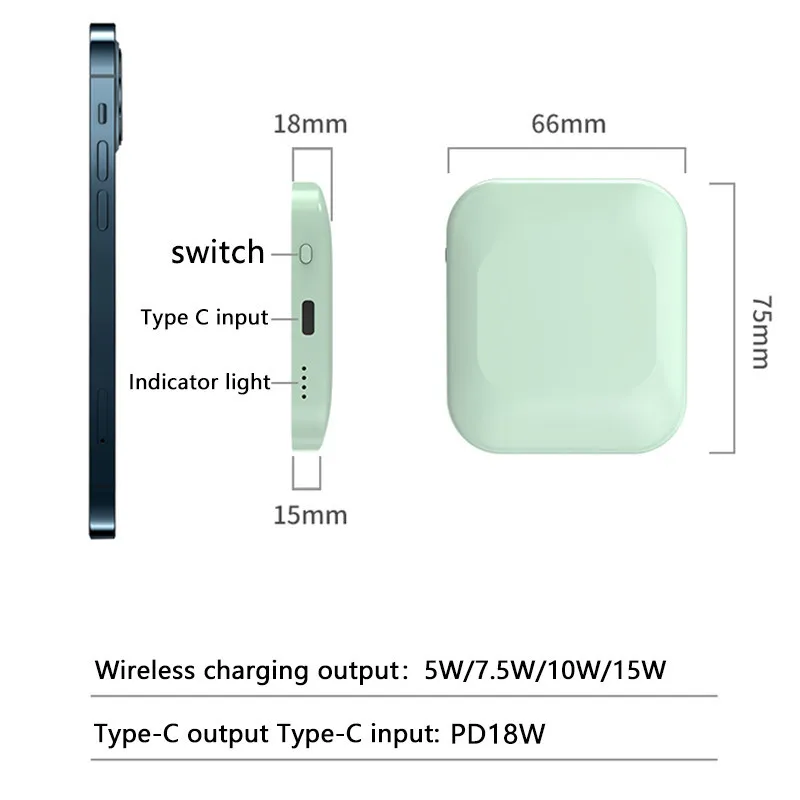 US $25.69 For 2021 Magsafe Charger Magnetic Wireless Power Bank For 2020 Iphone 12 12Pro 12ProMax 12mini UltraThin Magnet Back Battery