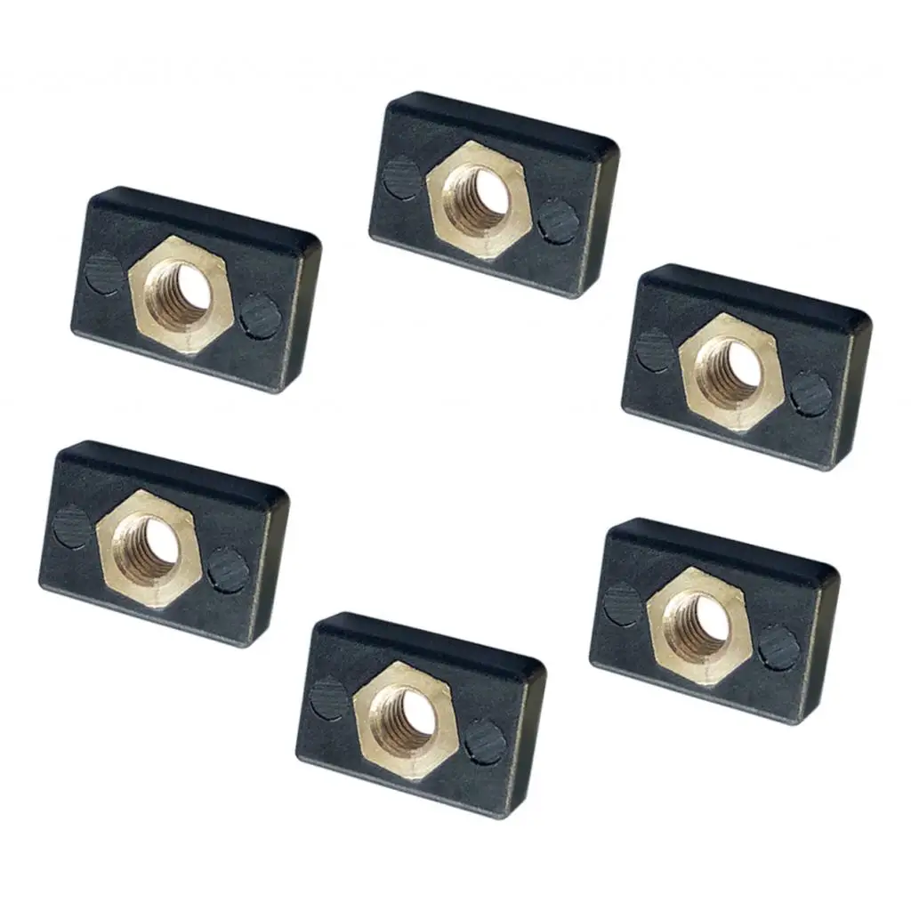 6x Copper Screws Nuts Hardware Mount Nylon Nutsert For Kayak Track / Rail