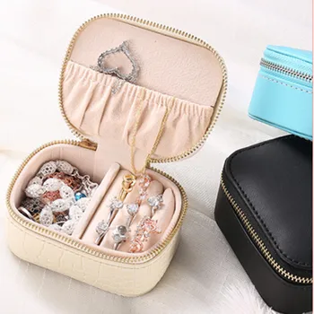 

New leather PU Jewellery Box Ear Stud Earrings Ornament Storage Box Multi-Function Jewelry Box