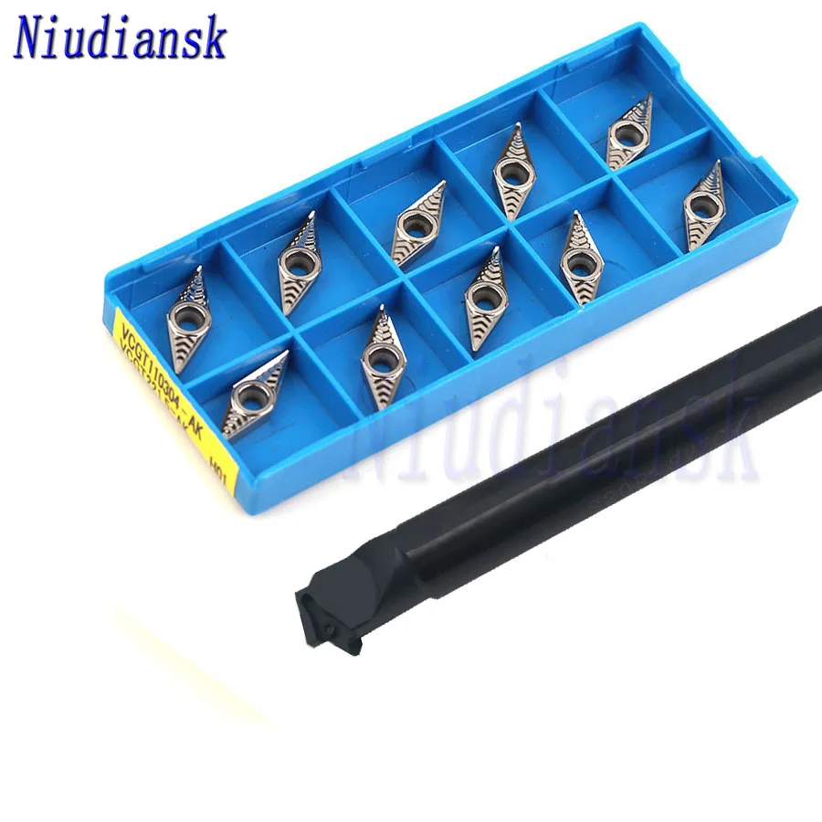 

1 шт. S16Q-SVZCR11 S20R-SVZCR11 внутренные поворачивые держатели инструментов S20R-SVZCL11 беседка с ЧПУ токарные инструменты 10 шт. VCGT1103 карбида набором вставок