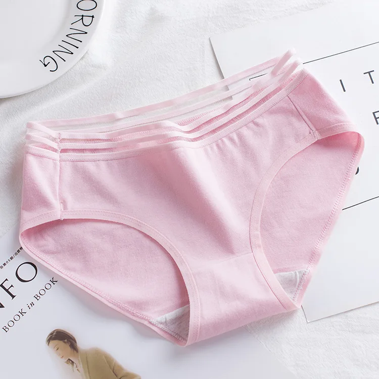 3 шт./партия, L-XXL, трусики для женщин, дамское нижнее белье, белье для девочек, однотонные цветные женские трусы, сексуальное женское белье, женские трусики - Цвет: Розовый