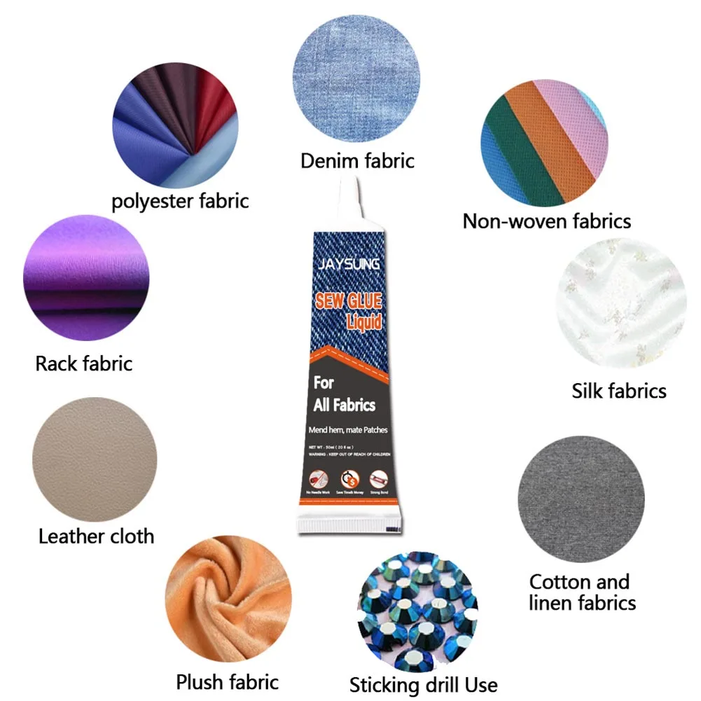 

Stitch Adhesive Patches Strong DIY Quick Bonding Badges Repair Sew Decoration Home Fast Dry Fabric Glue Tool
