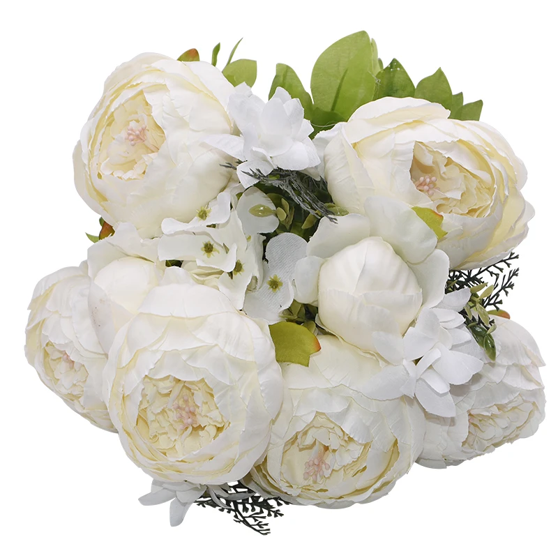 1 пачка, Шелковый Пион, букет для украшения дома, аксессуары для свадебных вечеринок, скрапбук, искусственные растения, сделай сам, помпоны, искусственные розы, цветы