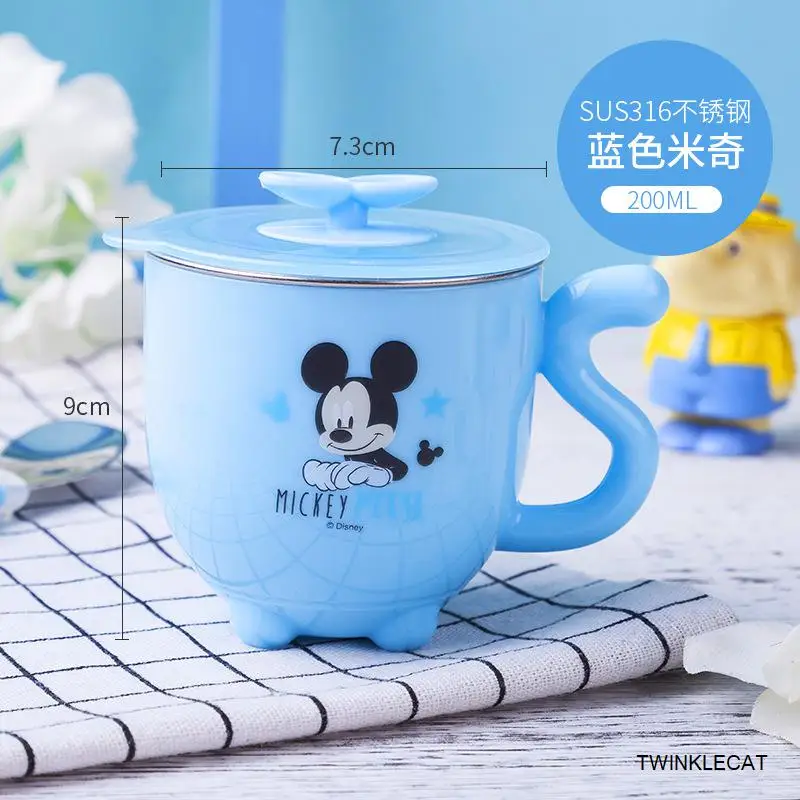 1636 200ml miqi 260 мл детские чашки для молока Микки и Минни креативные стаканчики для напитков и воды Детские тренировочные стаканчики для напитков чашки для сока кружки из нержавеющей стали - Цвет: 1636 200ml miqi