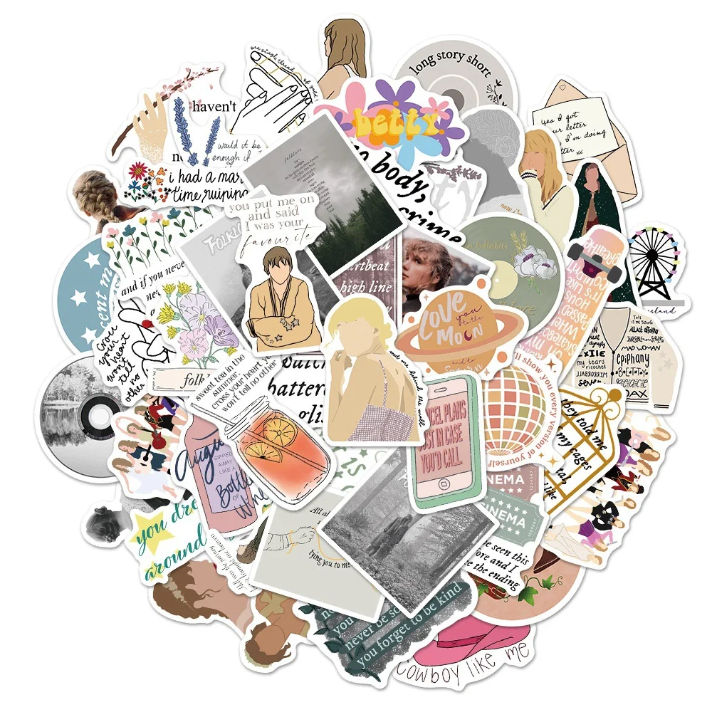 

2021 Mildew Taylor Swift Album Folklore Evermore Graffiti Decoration Suitcase Guitar Decoration Wholesale