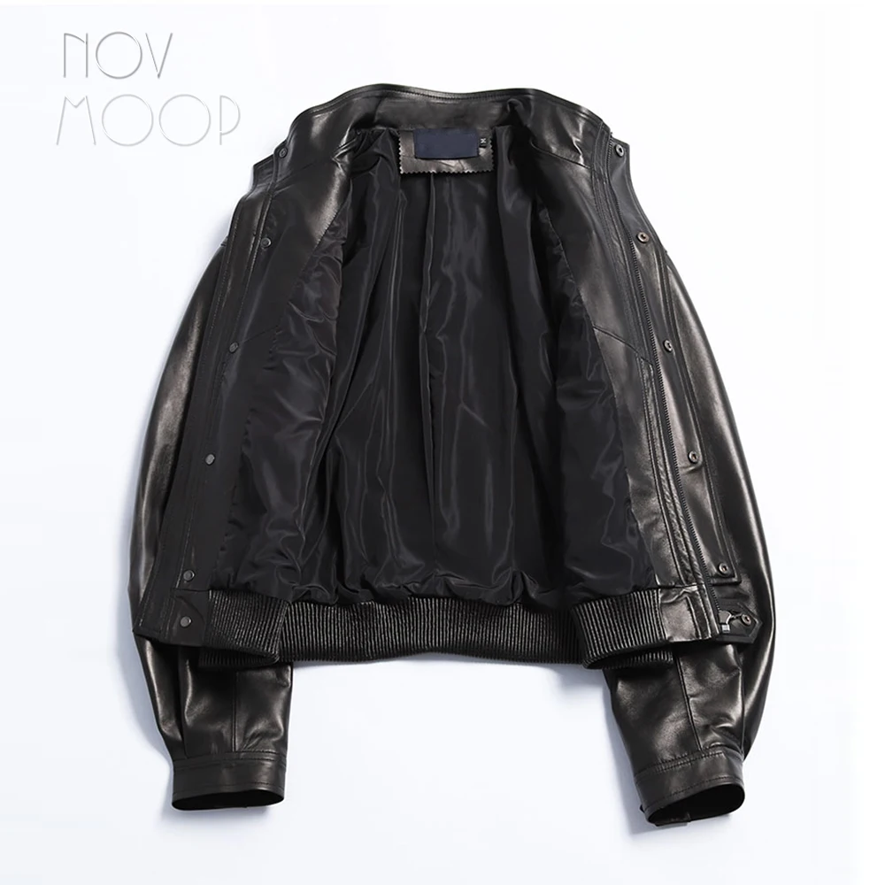 Novmoop Высокая уличная Новая модная шикарная Повседневная стильная куртка из натуральной овчины женская куртка veste femme LT2822