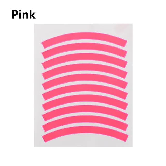 10Pcs Children's Balance Bike Reflective Sticker Wheel Decals Reflective Tire Applique Tape Safety Stickers Bicycle Accessories Pink