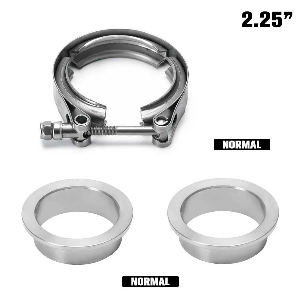 VR - 2.25 57mm SUS 304 Stahl Edelstahl Auspuff V Band Klemm Flansch Kit V- Band Vband männlich-weibliche Flansch Design Auto Zubehör - AliExpress