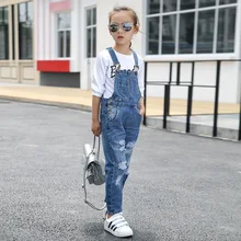 Новинка года; сезон весна-осень; детская одежда в Корейском стиле для девочек; ковбойские подтяжки с дырками; брюки для детей среднего и большого размера