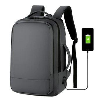 

Large Capacity 17 Inch Laptop Backpack Men Expandable Business Backpack Neutral Black Backpacks Waterproof Mochila Masculina
