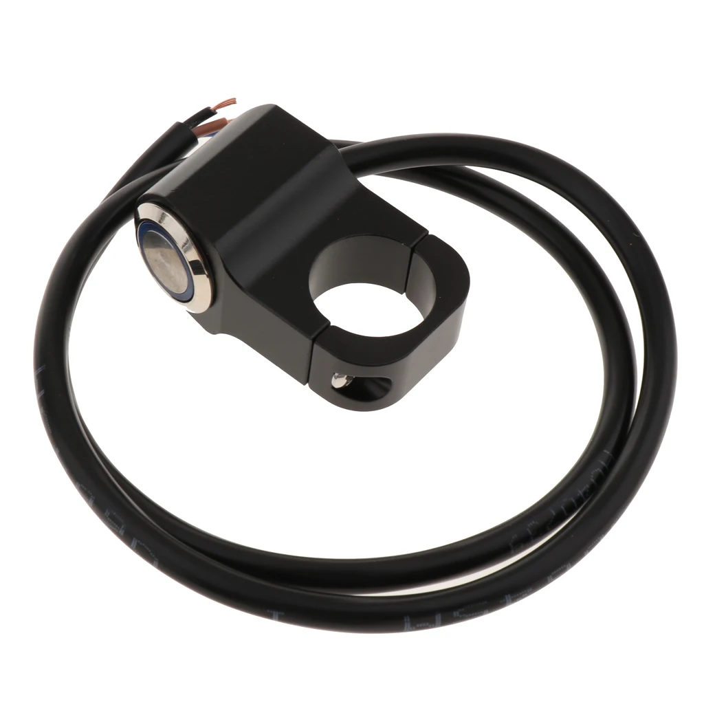 12V Motorcycle ATV 7/8inch Handlebar Headlight Fog Spot Light On Off Switch Waterproof 22mm- Stainless Steel Black Body - Цвет: Blue