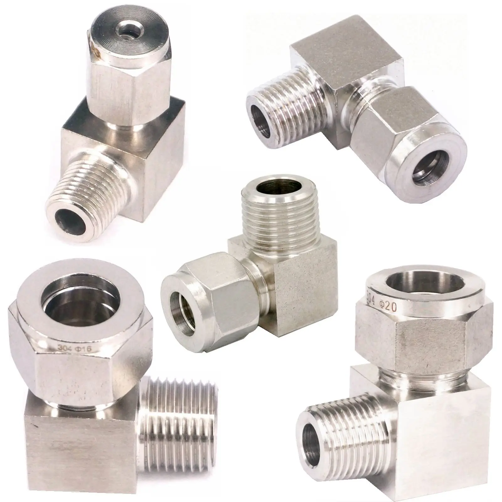 

Fit Tube O/D 3/4/6/8/10/12/14/16/20mm -1/8" 1/4" 3/8" 1/2" BSPT Elbow 304 Stainless Ferrule Pneumatic Air Compression Fitting