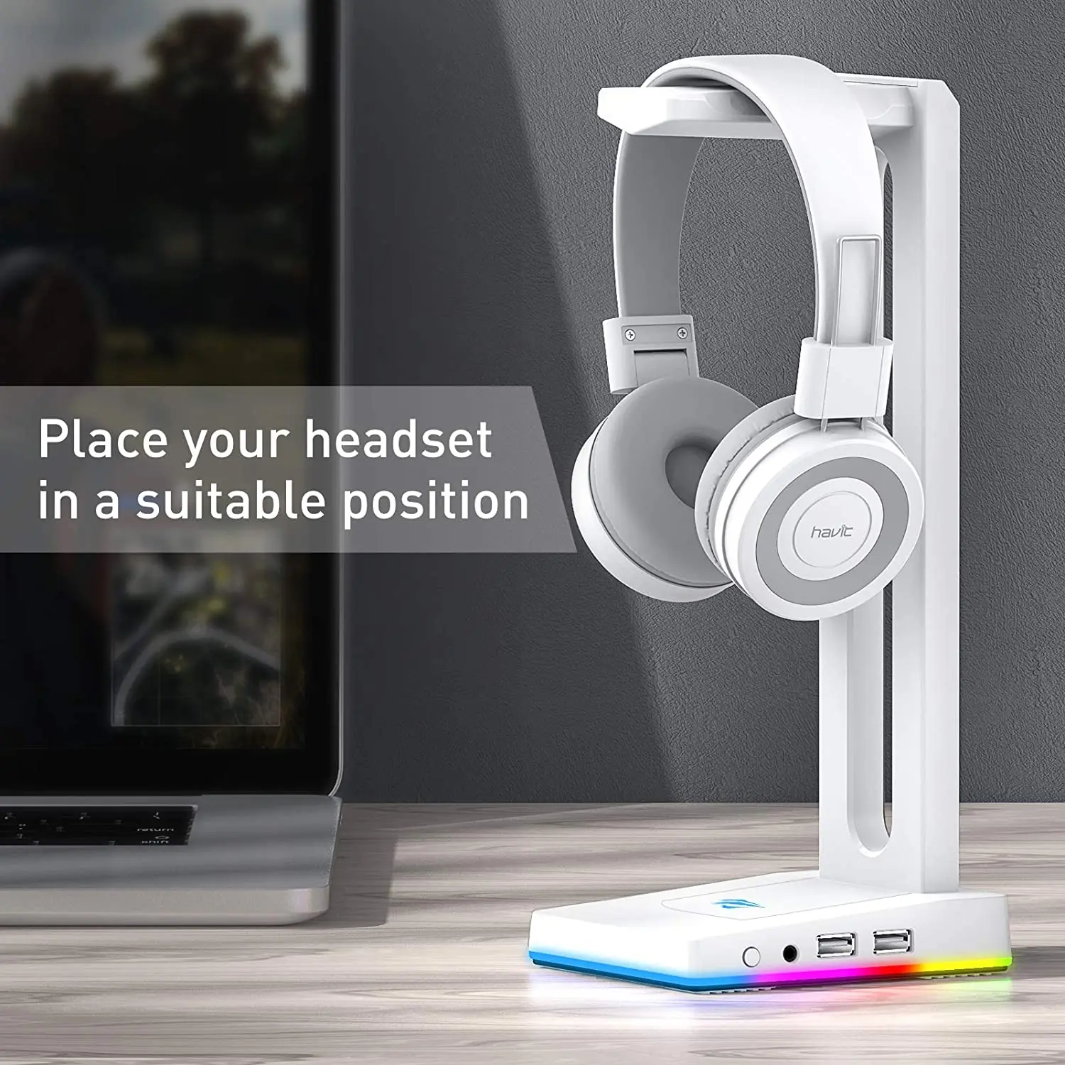 HAVIT Headphone Stand Holder RGB atau 