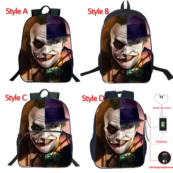 

16inch Students Boys Girls Suicide Squad Harry Quinn Joker Rucksack Tees Schoolbag Men Women Traval Bag Daily Laptop Backpack