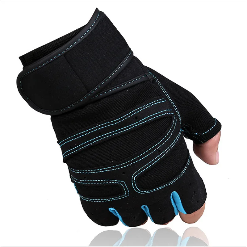 1 пара перчаток для тяжелой атлетики, противоскользящие перчатки для тренажерного зала, фитнеса, тренировки, спортивные перчатки, SEC88 - Цвет: Light blue