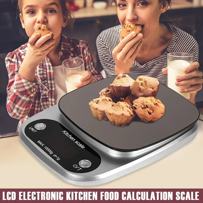 Digital Scale Stainless Steel 10kg/1g with Tray Cooking Tool Mini Scale Practical Electronic Jewelry Kitchen Scale Bar