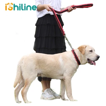 

Double Strand Rope Large Dog Leashes Metal P Chain Buckle National Color Pet Traction Rope Collar Set For Big Dogs 1.2m Length