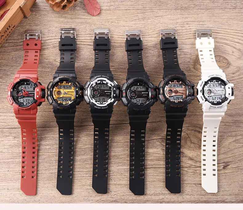 Sanda открытый Leger Mannen Horloges светодиодный Digitale Klok водонепроницаемый спортивный Многофункциональный ELE 24 uur Week Kalender Datum reloj hombre