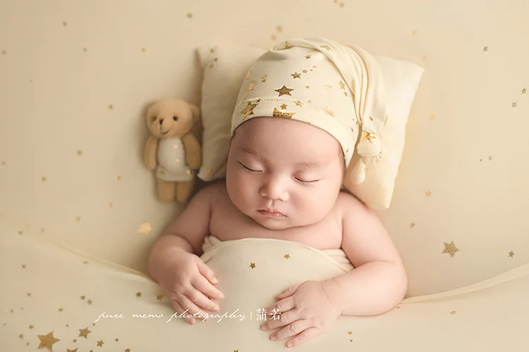 Newborn Blanket Baby Gilding Star  Backdrop Fabrics Cloth  Shoot Studio Photography Props  Accessories Hand & Footprint Makers