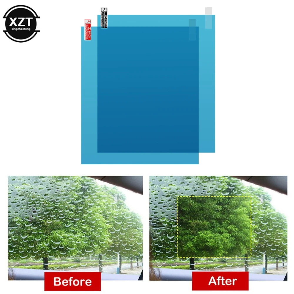 2 unids/set coche ventana Anti niebla de agua Anti niebla ventana a prueba de lluvia película protectora Universal impermeable etiqueta engomada del coche de película