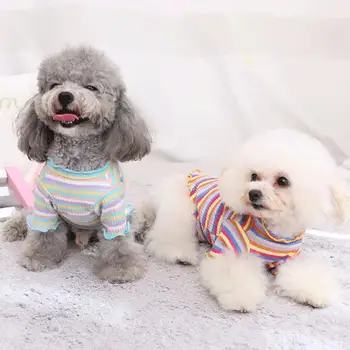 

Pet Dog Clothes Puppy Vest T-shirt Shirt Cute Rainbow Pajamas Cat Winter ubranka dla psa Dogs Clothing Ropa Perro Dropship Q3
