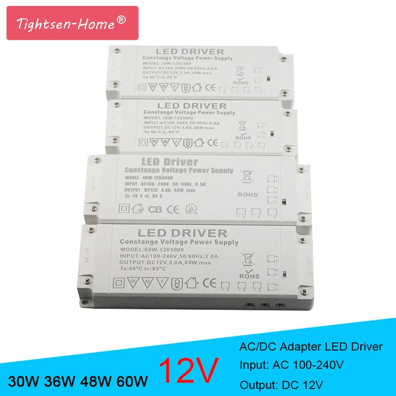 Новый 12 В светодиодный преобразователь драйвера AC110V 220V к DC12V адаптер питания для