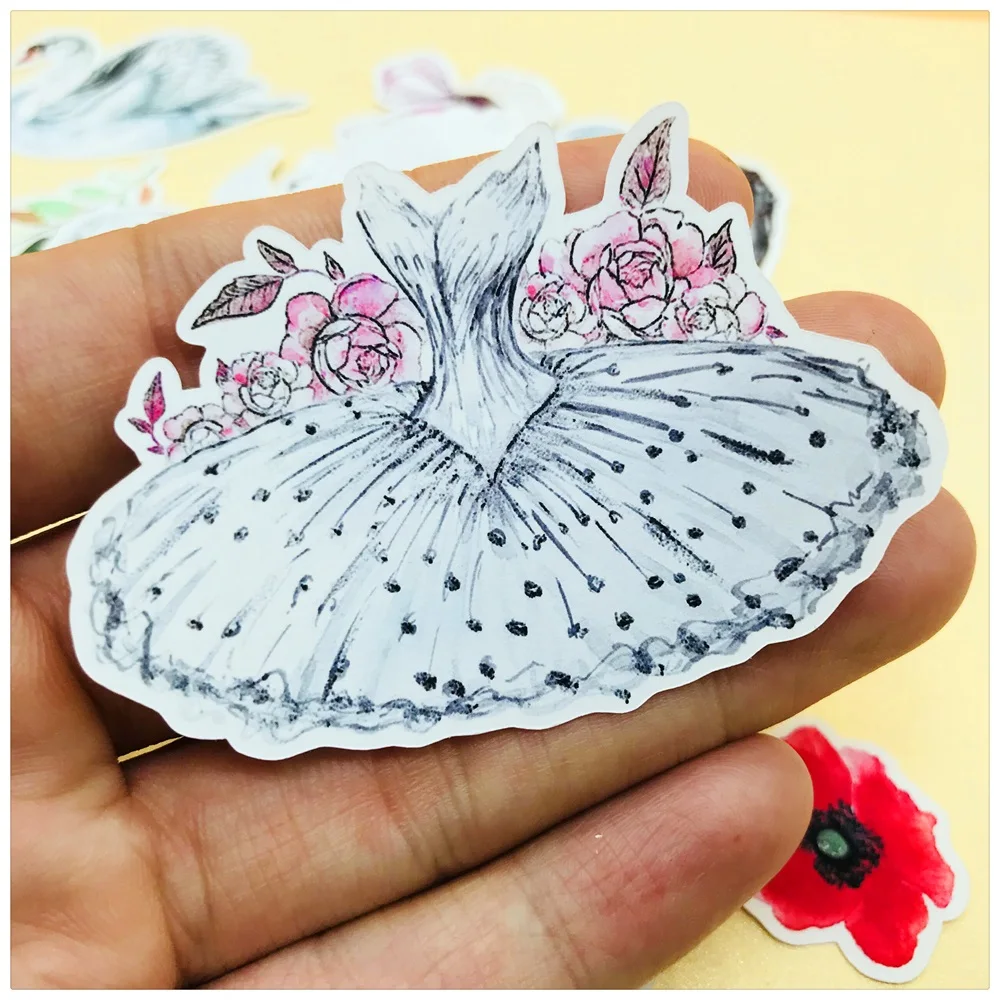 26Pcs/Pack Retro Dream Ballet Black Swan Sticker DIY Craft Scrapbooking Album Junk Journal Happy Planner Decorative Stickers | Дом и сад