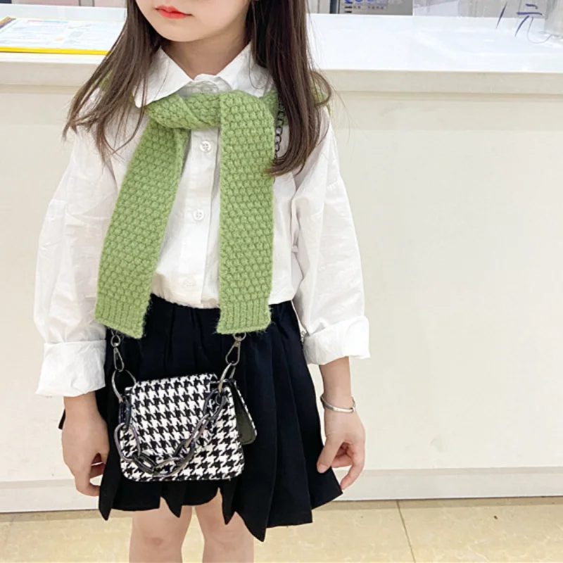 Mini Korean Style New Princess Bags Fashion Vintage Lattice Hand Bag Girls Houndstooth Small Shoulder Messenger Bag All-match