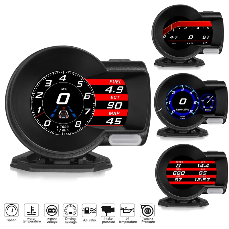Профессиональный OBD Head Up Автомобильный дисплей цифровой датчик увеличения измеритель скорости вольтажа дисплей головного убора Авто диагностический инструмент жидкокристаллическая приборная панель