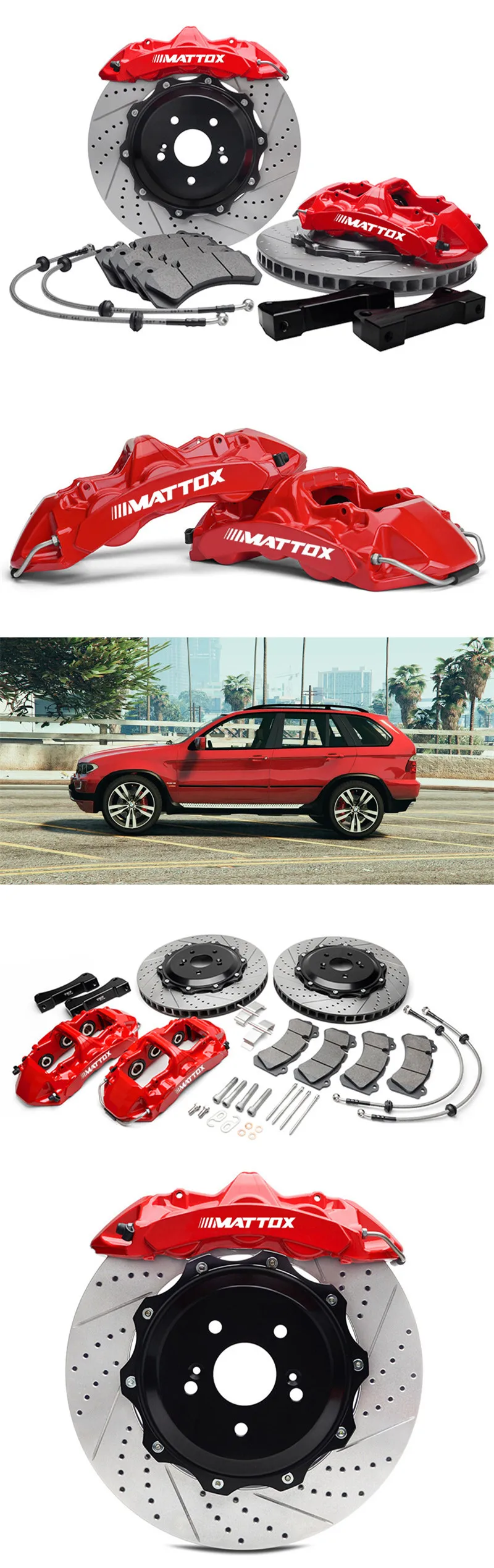 Mattox автомобильный гоночный тормозной комплект 6POT поршневой суппорт 405*34 мм диск передний тормозной ротор для BMW E53 2005 переднее колесо 20 дюймов