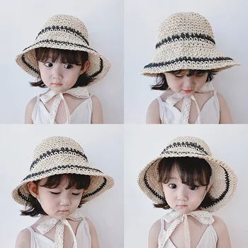 

Summer Female Baby Outing College Style Sun-resistant Straw Hat Children Princess Hat Korean-style Cute Seaside Beach Sun Hat