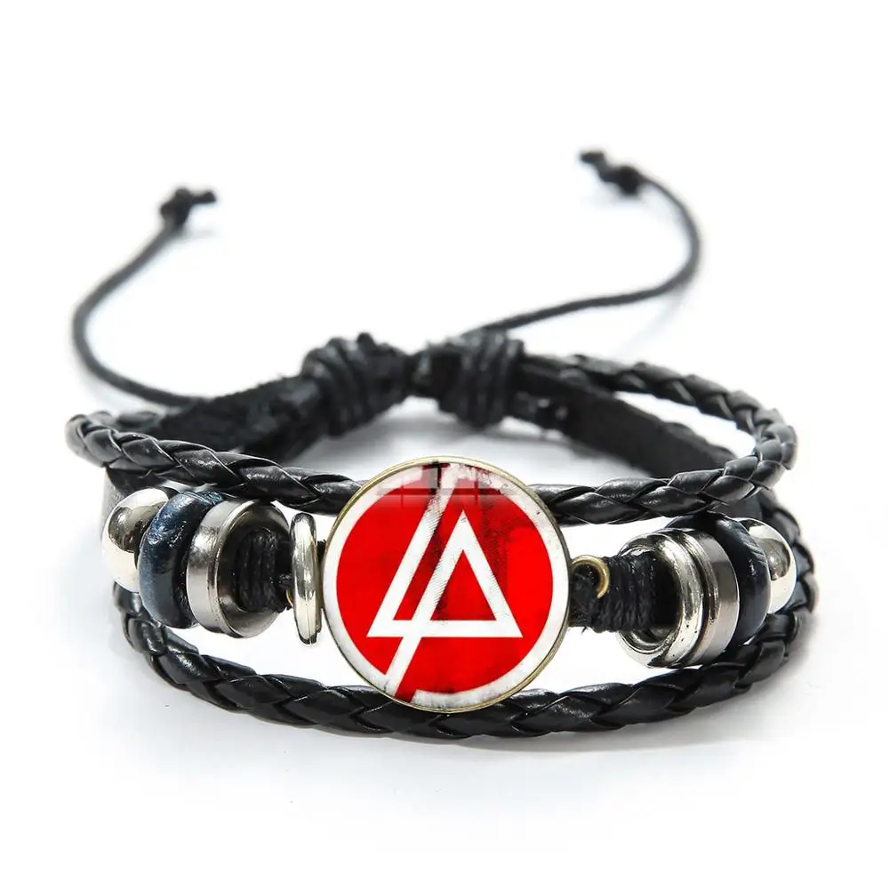 Style 6 SONGDA рок музыка Linkin Park Группа икона браслет стимпанк хип-хоп рок группа стекло драгоценный камень из искусственной кожи браслет для фанатов - Окраска металла: Style 6